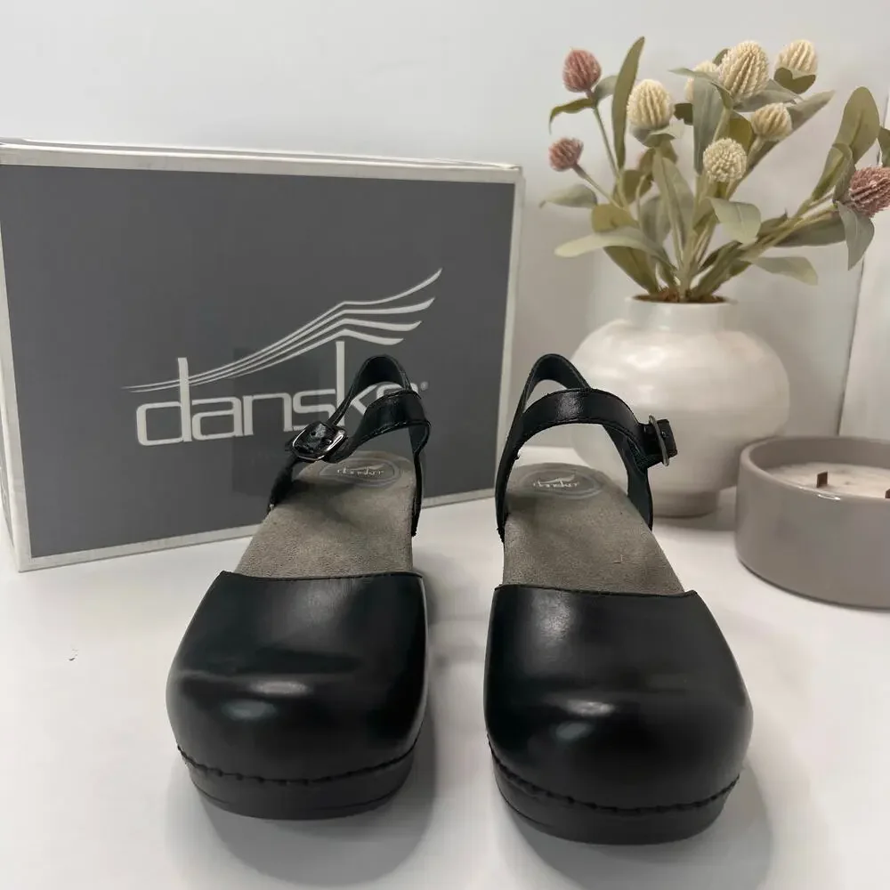 Dansko Sam Soft Full Grain Leather Mary Jane Shoe Black Women 5.5/EU36 Tried On - Picture 2 of 11
